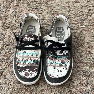 Hey Dude Kids' Black and White Patterned Shoes